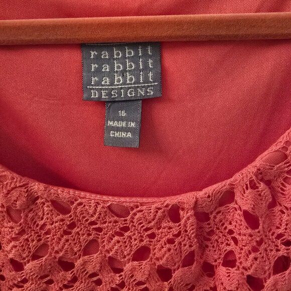 Coral Dress Lined With Crochet Overlay (#6) - Picture 3 of 3